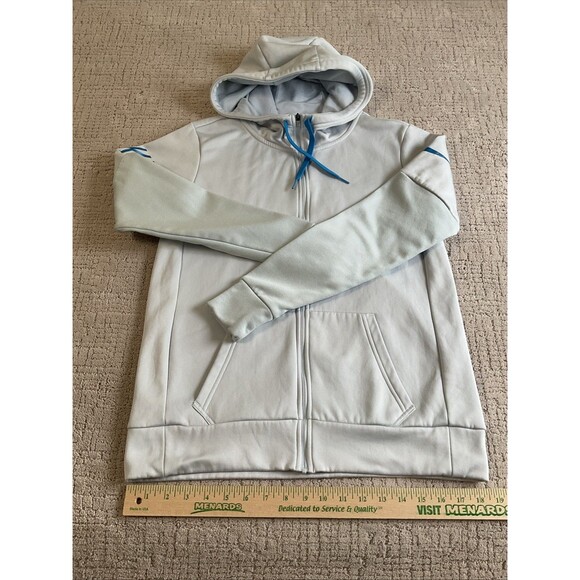 Nike Dri Fit Women’s Light Blue Hoodie Sweatshirt Zip Jacket Size S Platinum - Picture 2 of 11